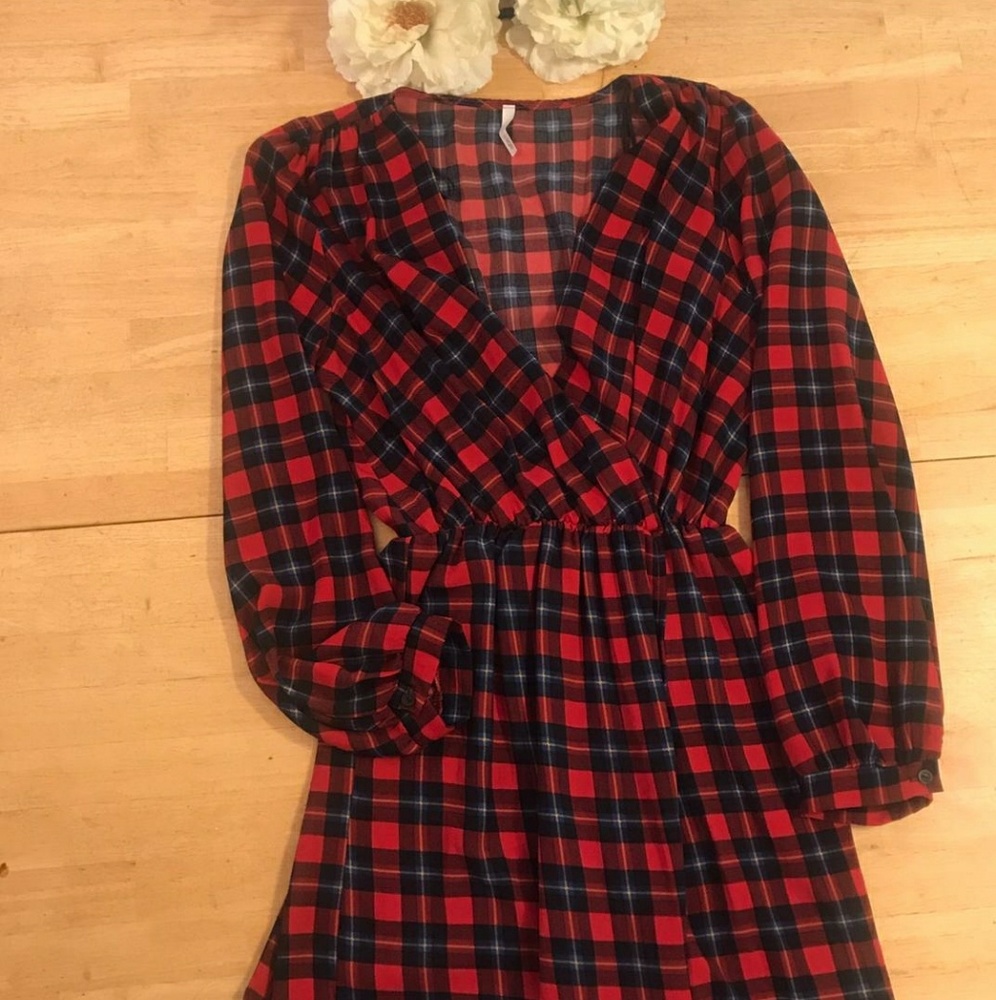 Sage Red Plaid dress